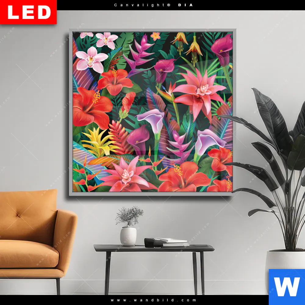 Wechselmotiv Acrylglas Canvalight® DIA | Exotische Tropenpflanzen | Quadrat