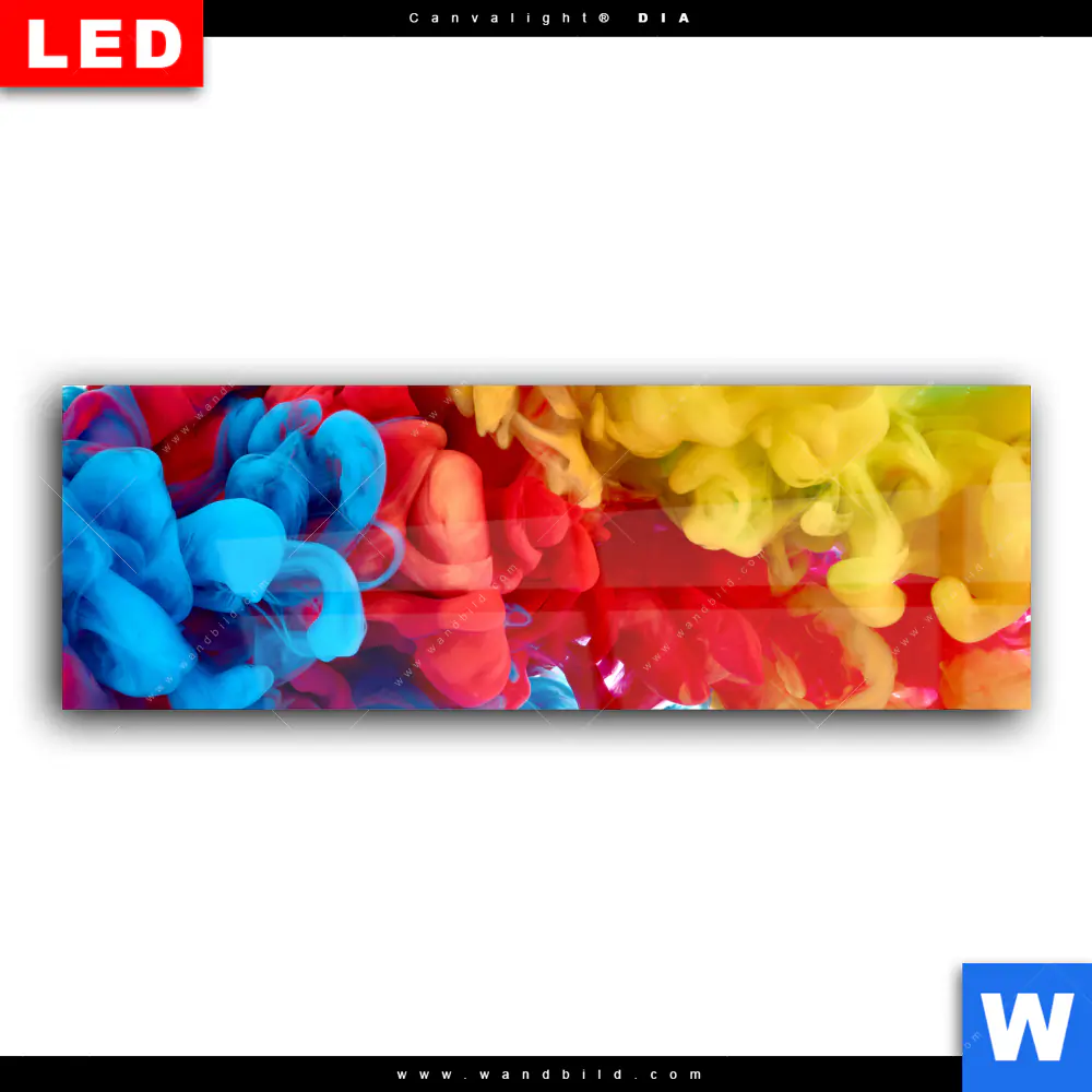 Wechselmotiv Acrylglas Canvalight® DIA | Farbe im Wasser - bunt | Panorama - Image 2
