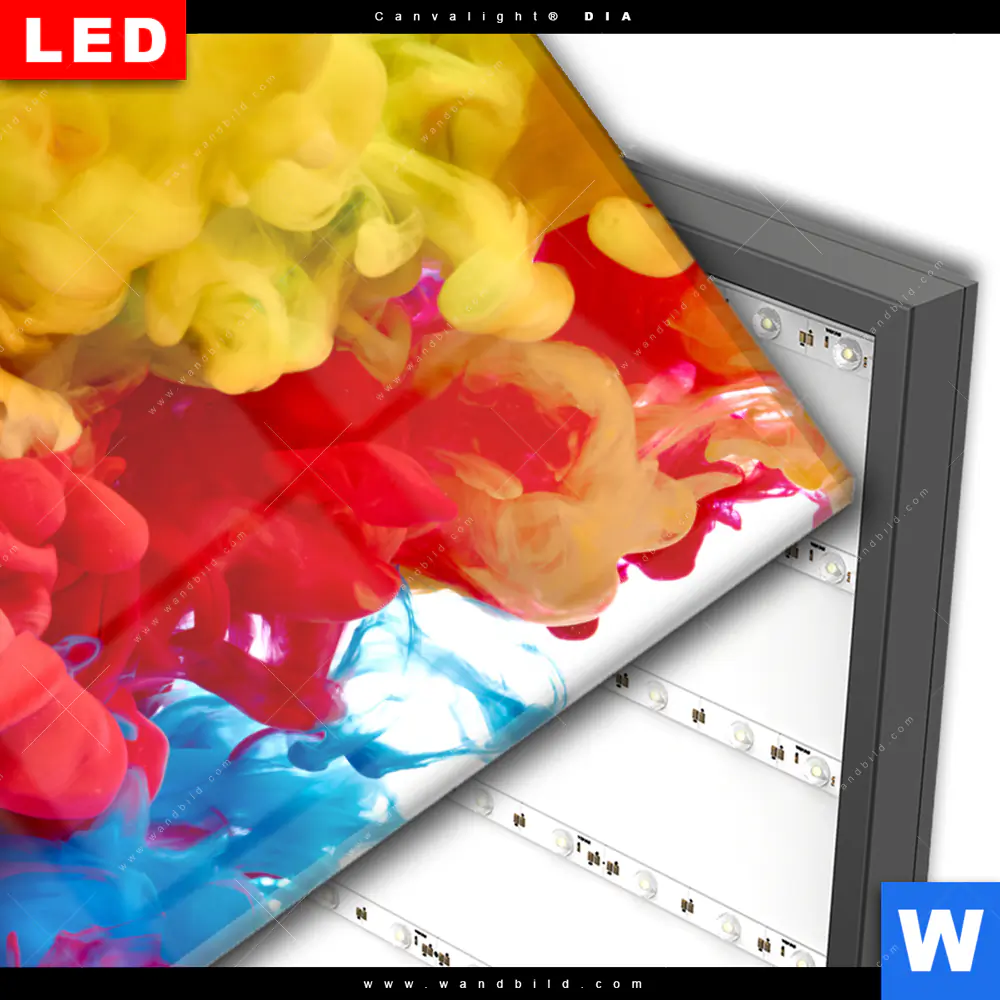 Wechselmotiv Acrylglas Canvalight® DIA | Farbe im Wasser - bunt | Querformat - Image 3