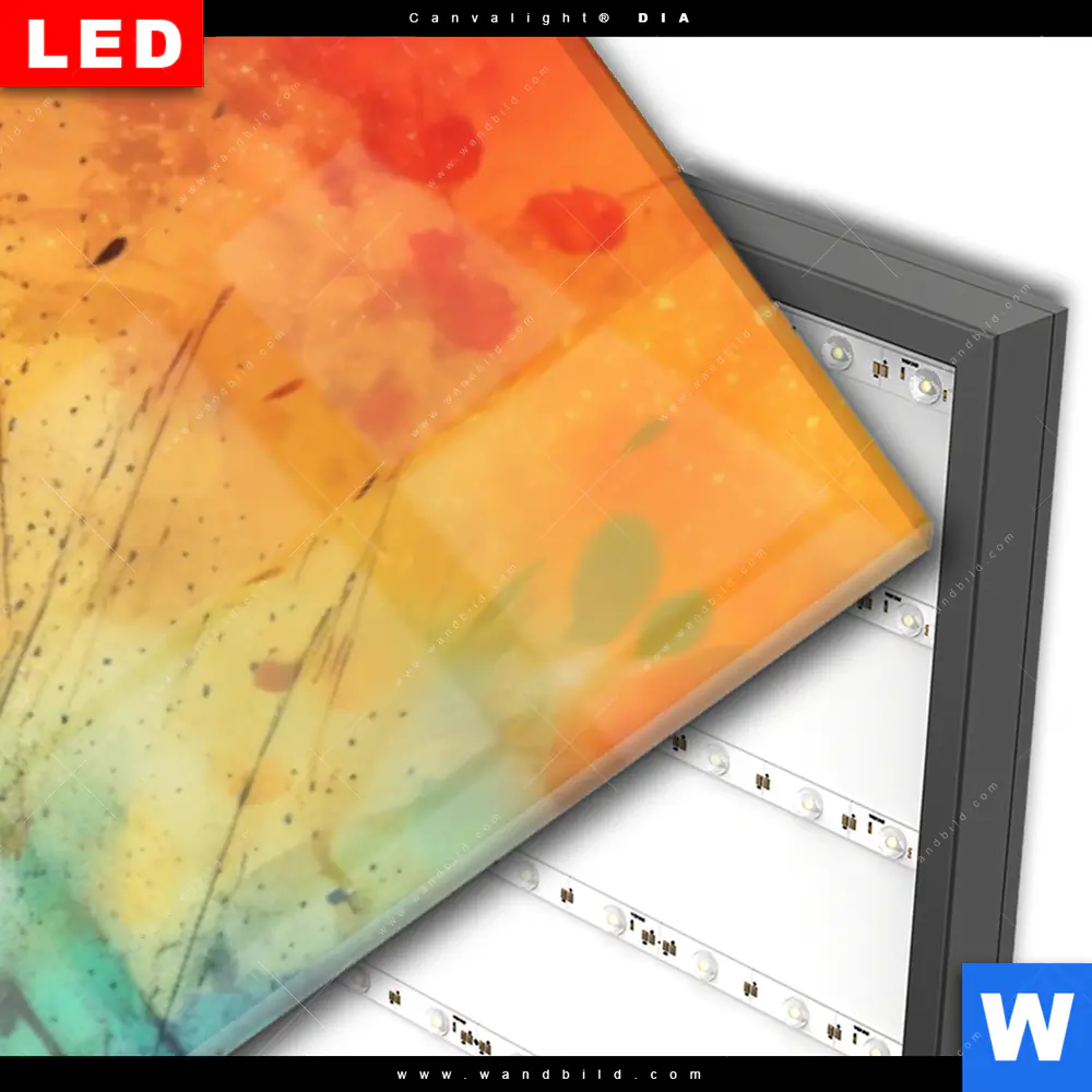 Wechselmotiv Acrylglas Canvalight® DIA | Farbenfrohes Hirschporträt | Panorama - Image 3