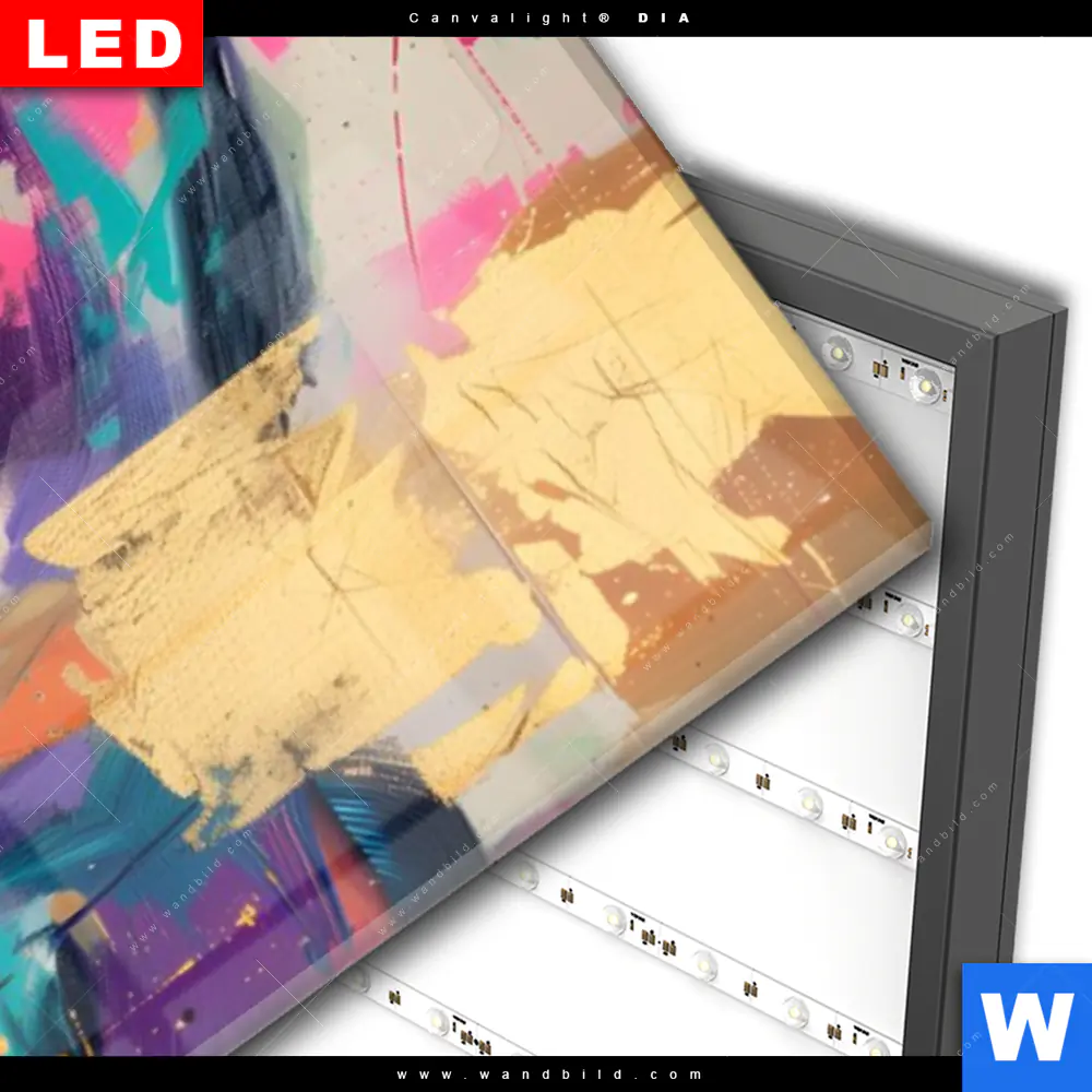 Wechselmotiv Acrylglas Canvalight® DIA | Farbexplosion - Porträt Florence | Schmal - Image 3