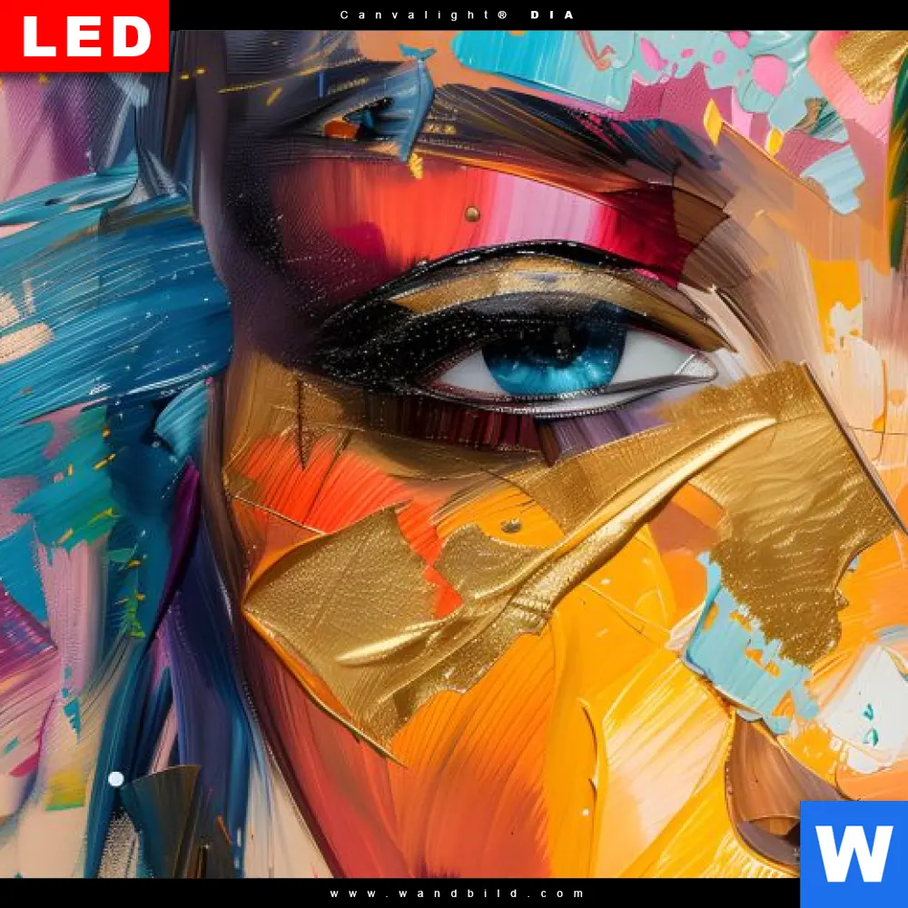 Wechselmotiv Acrylglas Canvalight® DIA | Farbexplosion - Porträt Lola | Querformat - Image 4