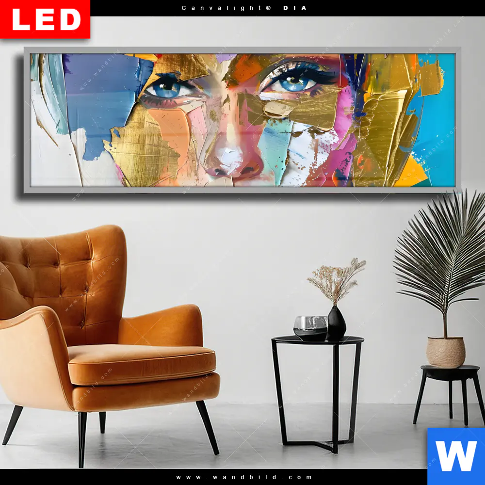 Wechselmotiv Acrylglas Canvalight® DIA | Farbexplosion - Porträt Nova | Panorama