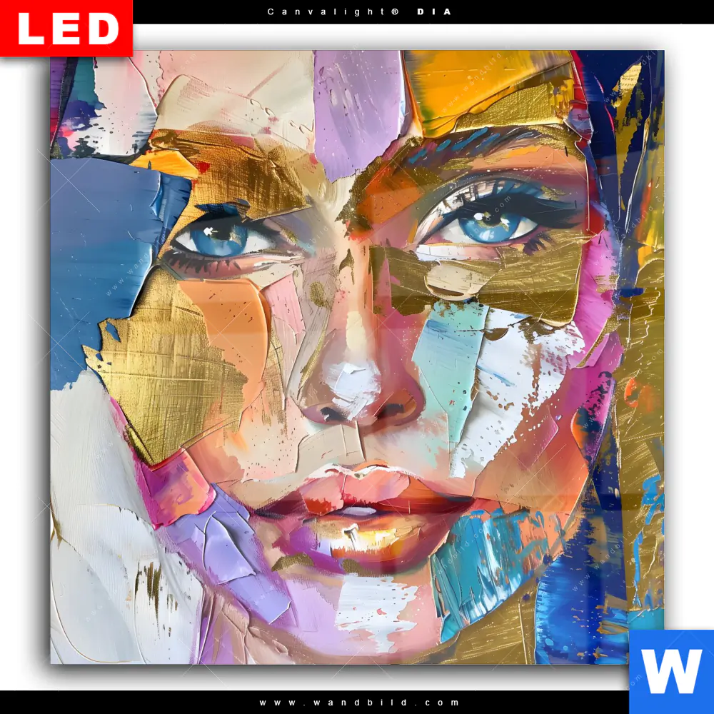 Wechselmotiv Acrylglas Canvalight® DIA | Farbexplosion - Porträt Nova | Quadrat - Image 2