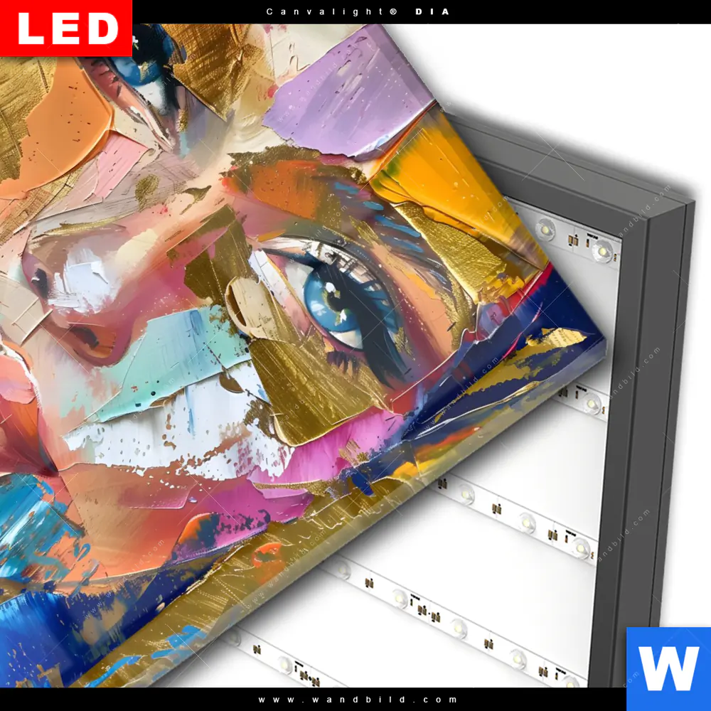 Wechselmotiv Acrylglas Canvalight® DIA | Farbexplosion - Porträt Nova | Quadrat - Image 3