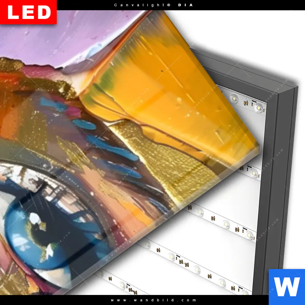 Wechselmotiv Acrylglas Canvalight® DIA | Farbexplosion - Porträt Nova | Schmal - Image 3
