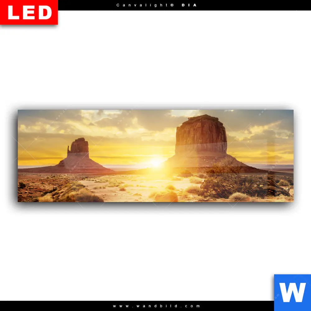 Wechselmotiv Acrylglas Canvalight® DIA | Felsen in Wüste | Panorama - Image 2