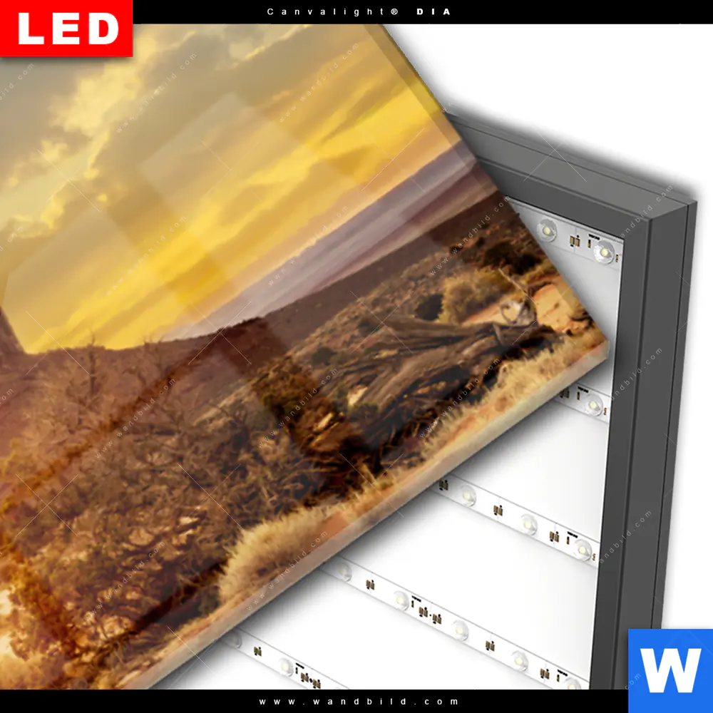 Wechselmotiv Acrylglas Canvalight® DIA | Felsen in Wüste | Panorama - Image 3