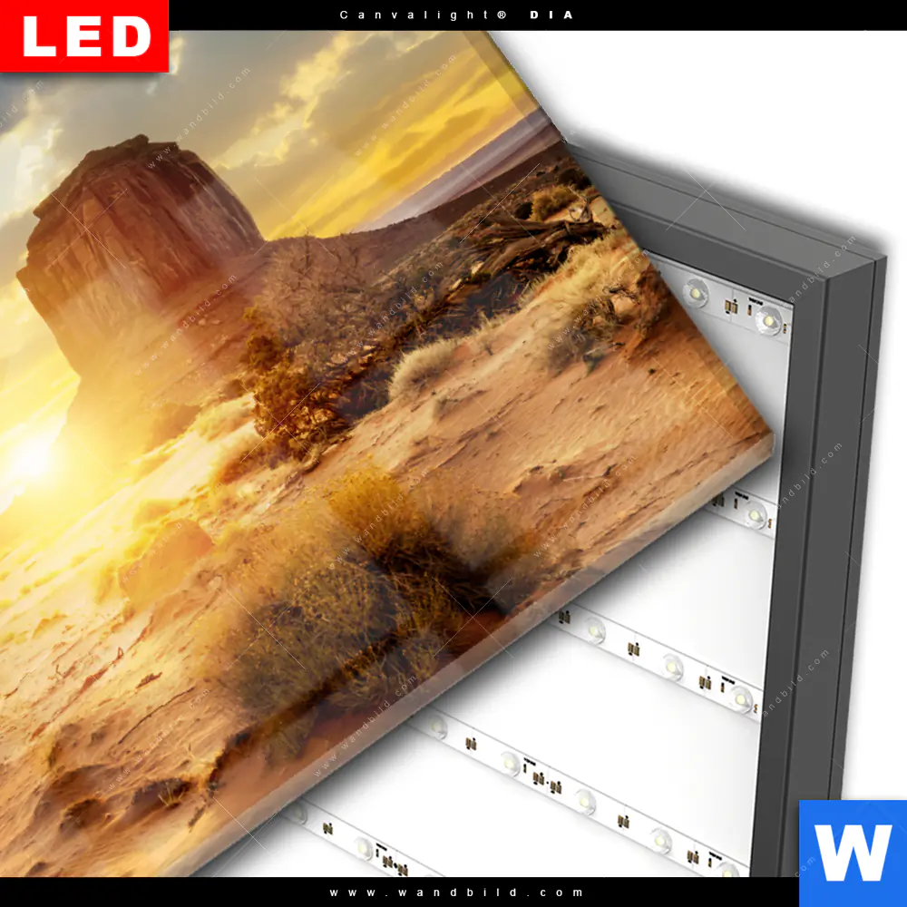 Wechselmotiv Acrylglas Canvalight® DIA | Felsen in Wüste | Querformat - Image 3