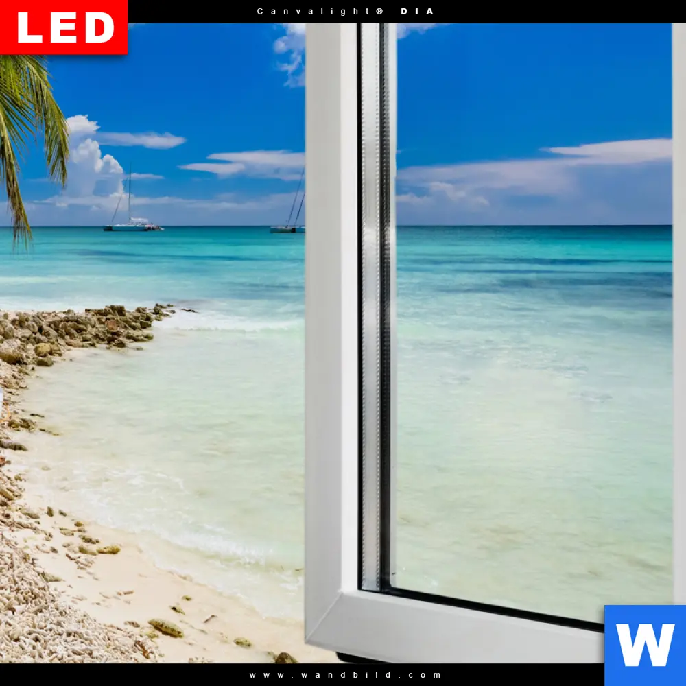 Wechselmotiv Acrylglas Canvalight® DIA | Fensterblick Südsee Boote | Querformat - Image 4