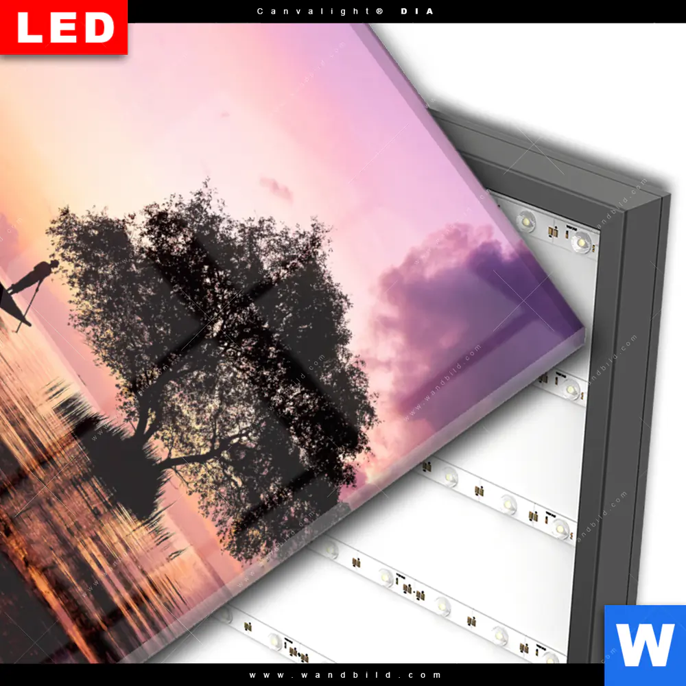 Wechselmotiv Acrylglas Canvalight® DIA | Fischer auf Boot Sonnenaufgang | Hochformat - Image 3