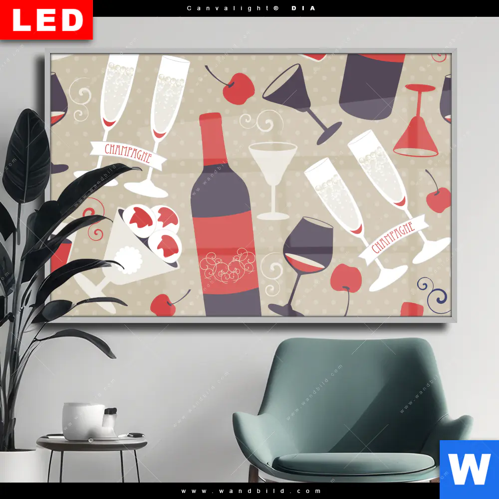 Wechselmotiv Acrylglas Canvalight® DIA | Flaschen & Gläser No. 2 | Querformat