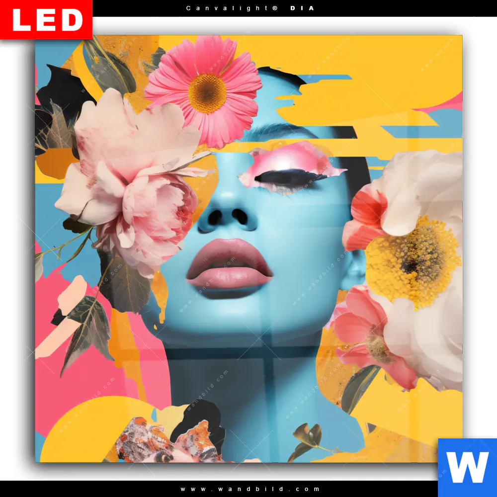 Wechselmotiv Acrylglas Canvalight® DIA | Florales Frauenporträt - Erika | Quadrat - Image 2
