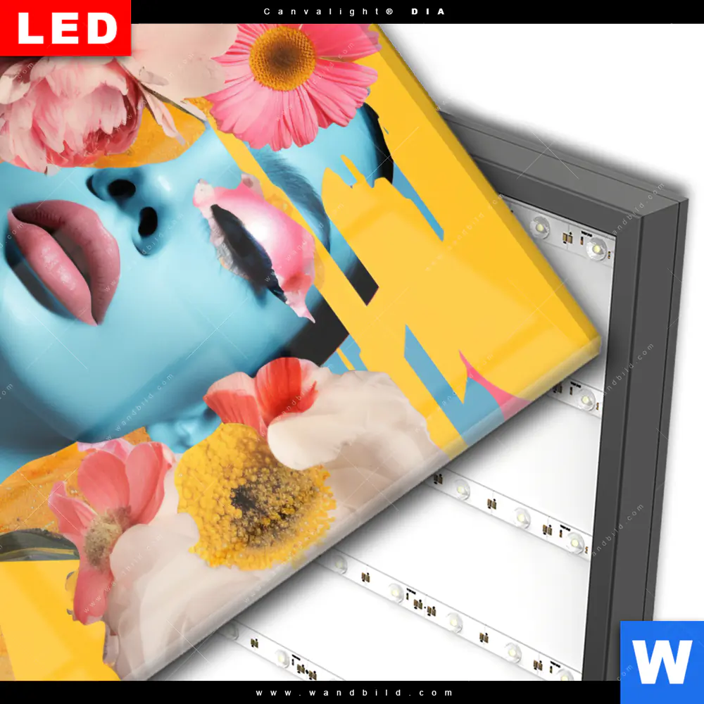 Wechselmotiv Acrylglas Canvalight® DIA | Florales Frauenporträt - Erika | Quadrat - Image 3
