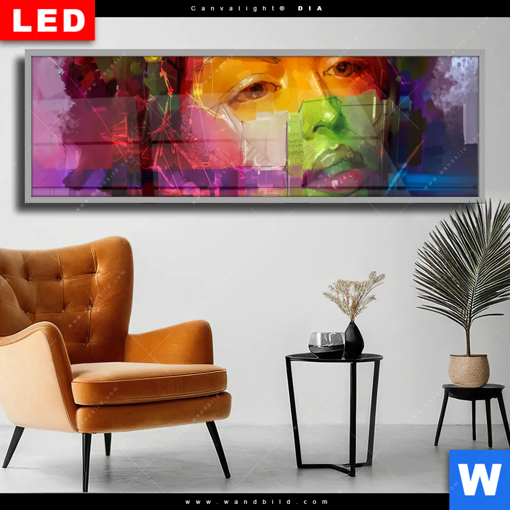 Wechselmotiv Acrylglas Canvalight® DIA | Florales Frauenporträt - Rosalie | Panorama