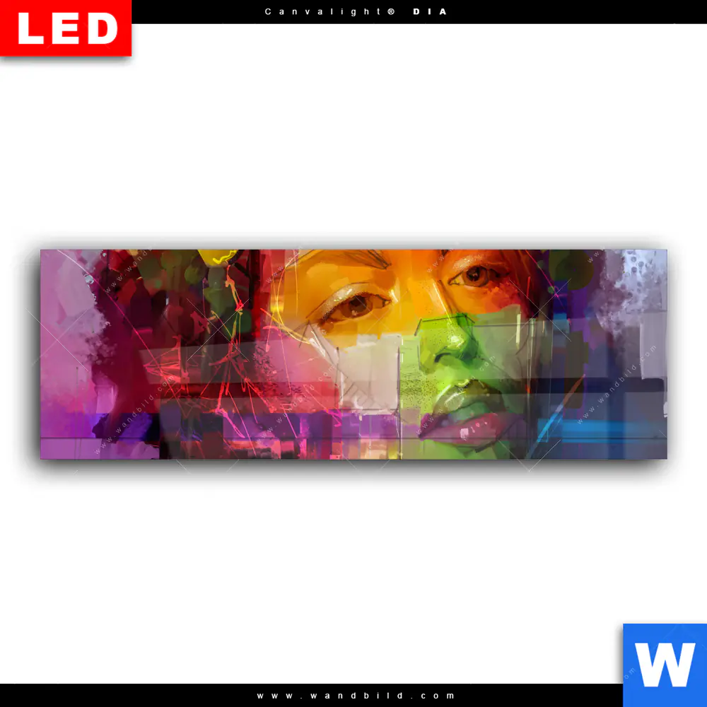 Wechselmotiv Acrylglas Canvalight® DIA | Florales Frauenporträt - Rosalie | Panorama - Image 2