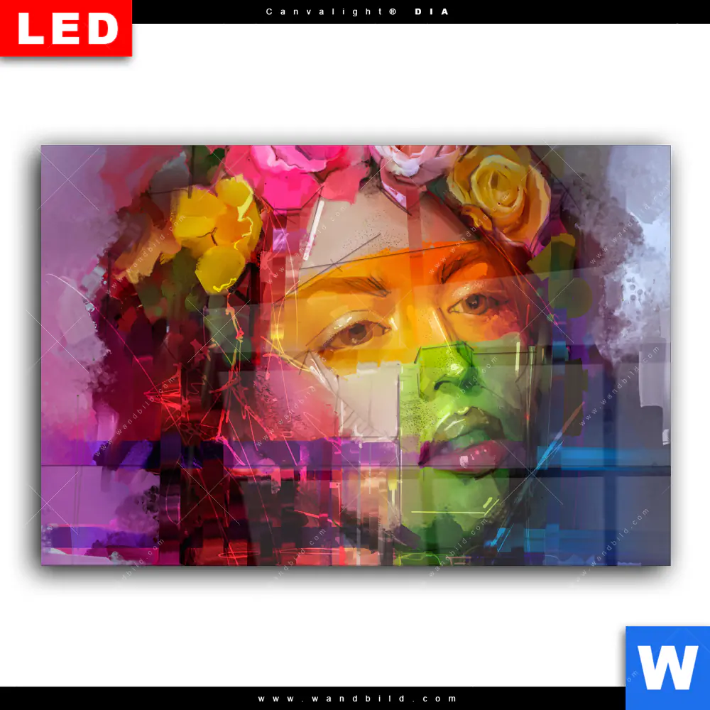 Wechselmotiv Acrylglas Canvalight® DIA | Florales Frauenporträt - Rosalie | Querformat - Image 2