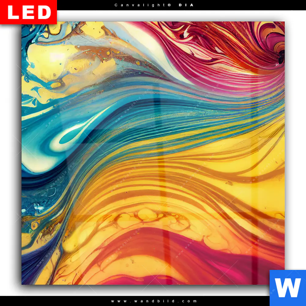 Wechselmotiv Acrylglas Canvalight® DIA | Fluid Art - Am Strand | Quadrat - Image 2