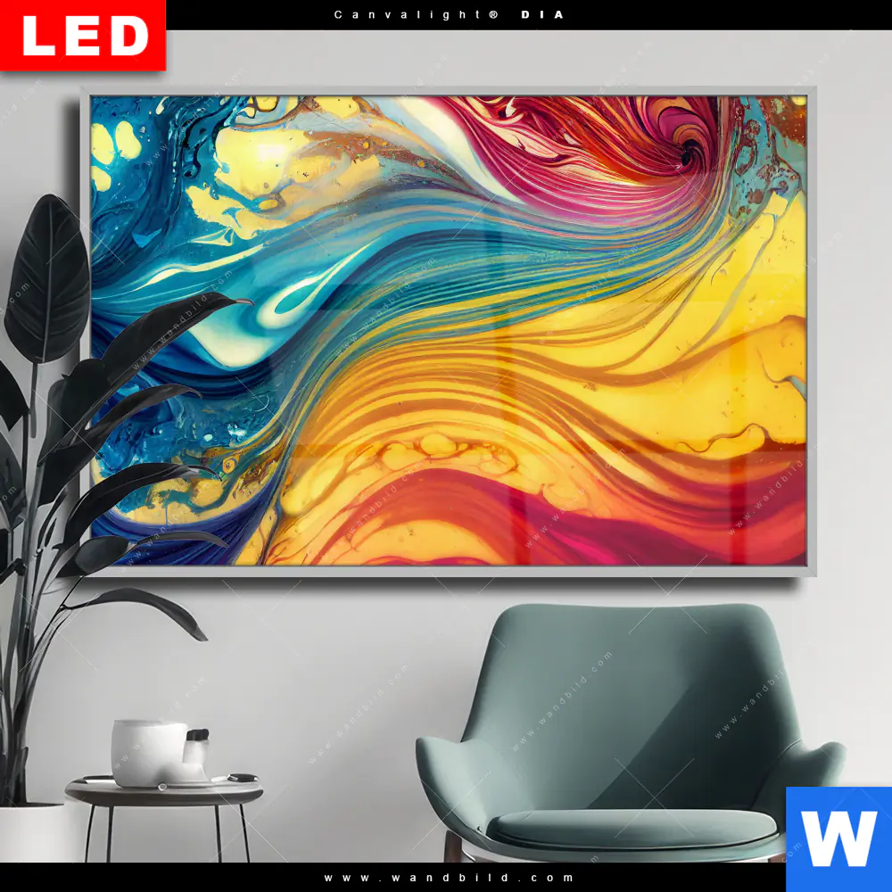 Wechselmotiv Acrylglas Canvalight® DIA | Fluid Art - Am Strand | Querformat