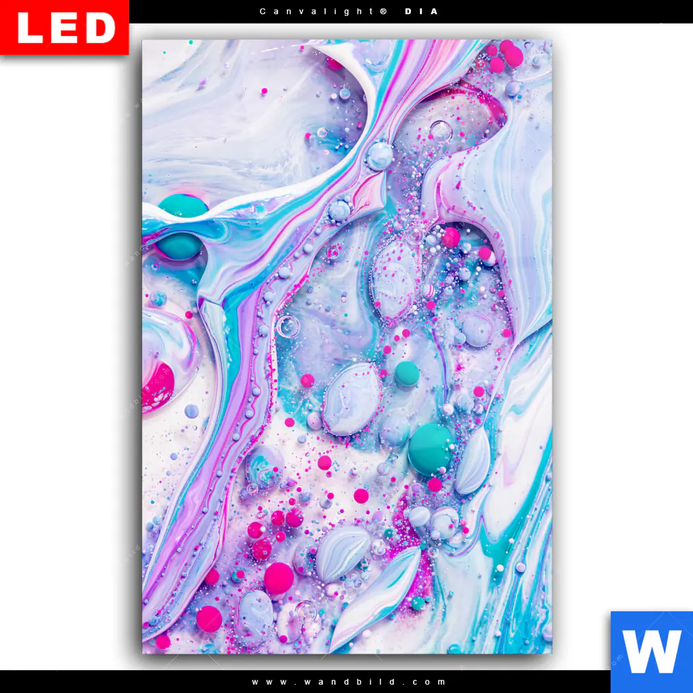 Wechselmotiv Acrylglas Canvalight® DIA | Fluid Art - Bubbless Aquamarin | Hochformat - Image 2