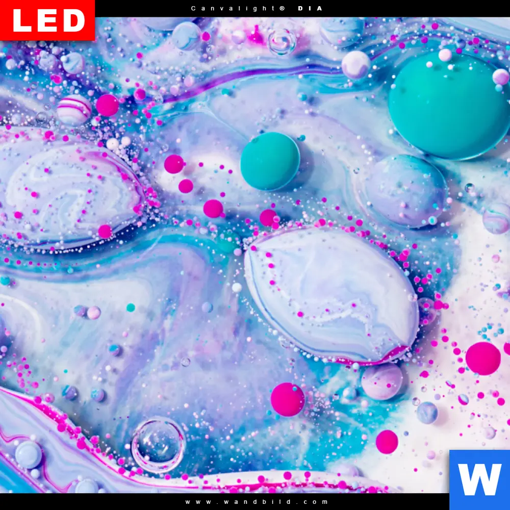 Wechselmotiv Acrylglas Canvalight® DIA | Fluid Art - Bubbless Aquamarin | Querformat - Image 4