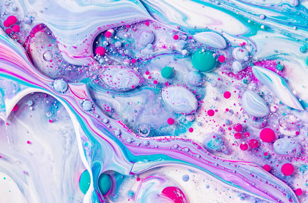Wechselmotiv Acrylglas Canvalight® DIA | Fluid Art - Bubbless Aquamarin | Querformat - Image 5