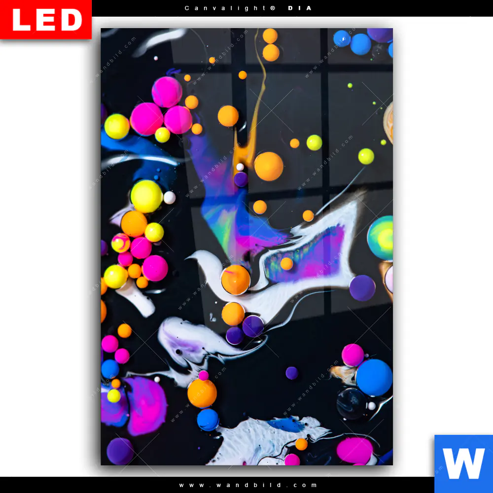 Wechselmotiv Acrylglas Canvalight® DIA | Fluid Art - Bubbless Neon | Hochformat - Image 2