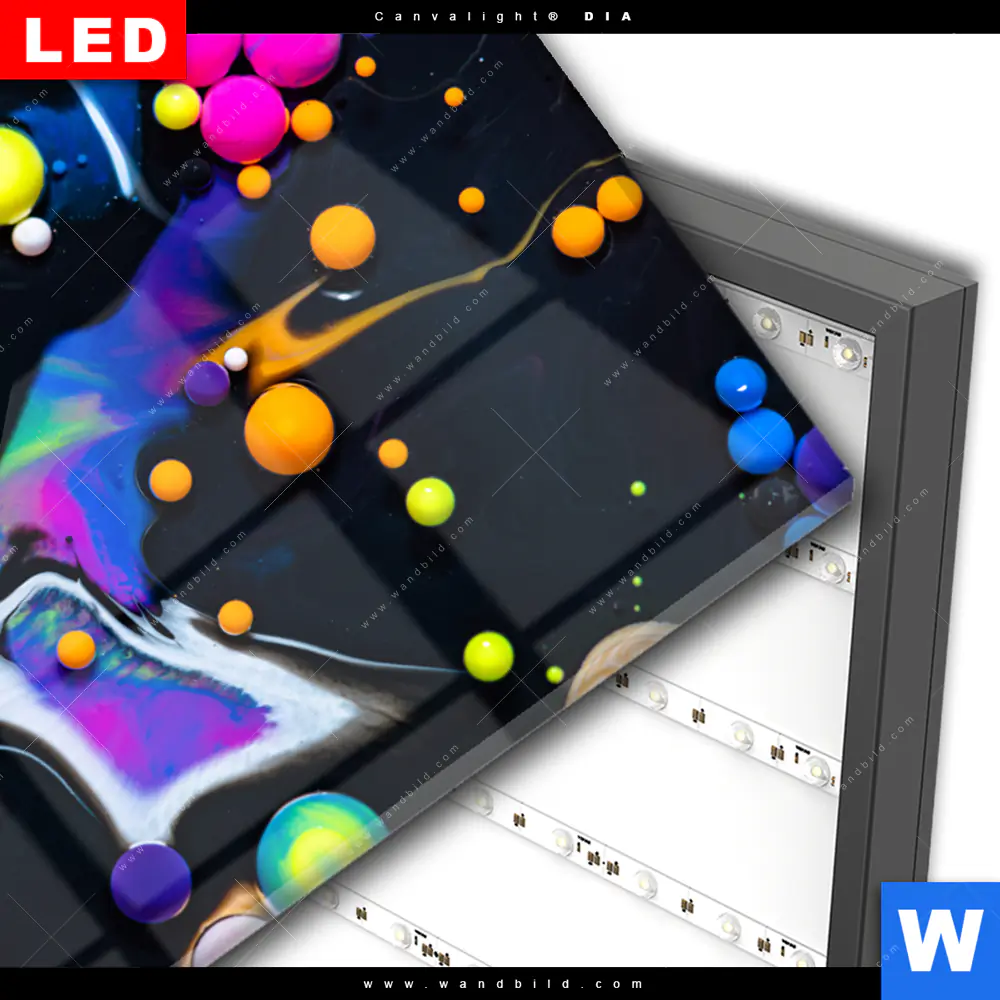 Wechselmotiv Acrylglas Canvalight® DIA | Fluid Art - Bubbless Neon | Hochformat - Image 3