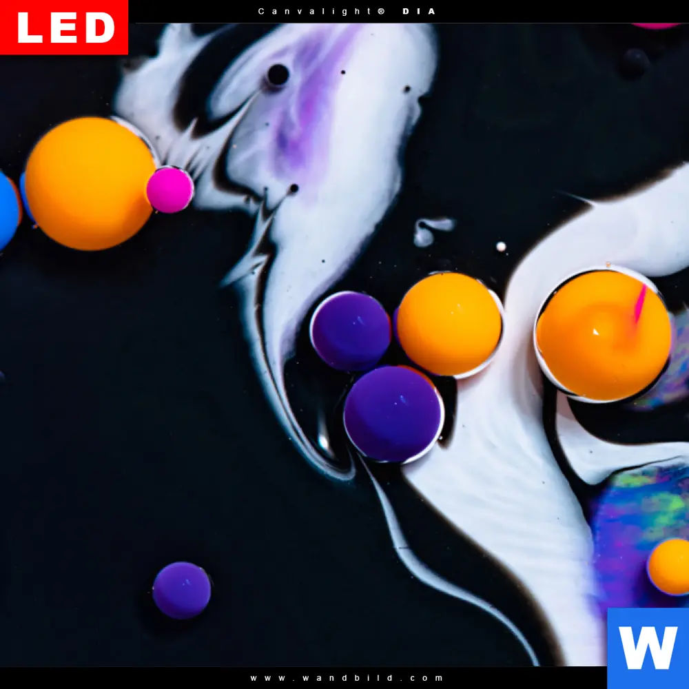 Wechselmotiv Acrylglas Canvalight® DIA | Fluid Art - Bubbless Neon | Hochformat - Image 4