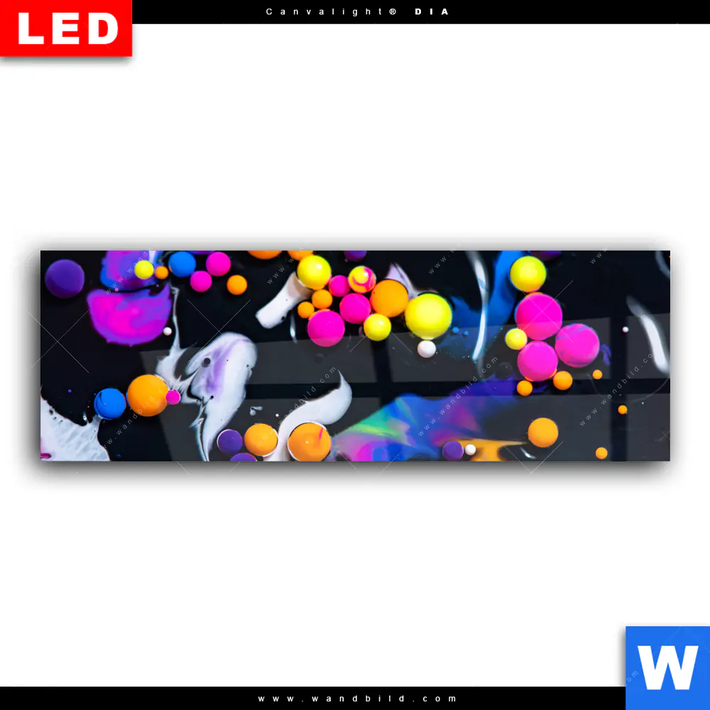 Wechselmotiv Acrylglas Canvalight® DIA | Fluid Art - Bubbless Neon | Panorama - Image 2