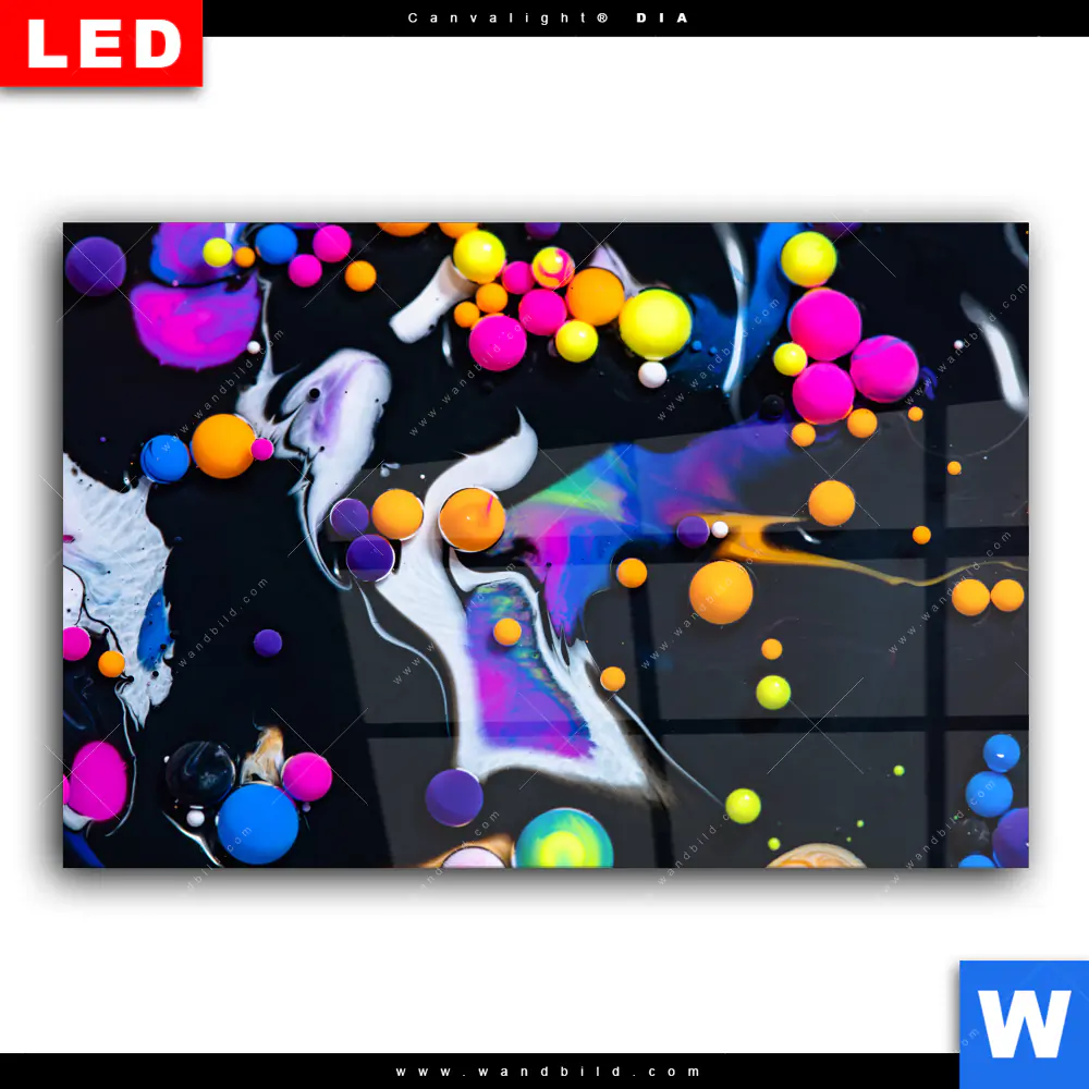 Wechselmotiv Acrylglas Canvalight® DIA | Fluid Art - Bubbless Neon | Querformat - Image 2