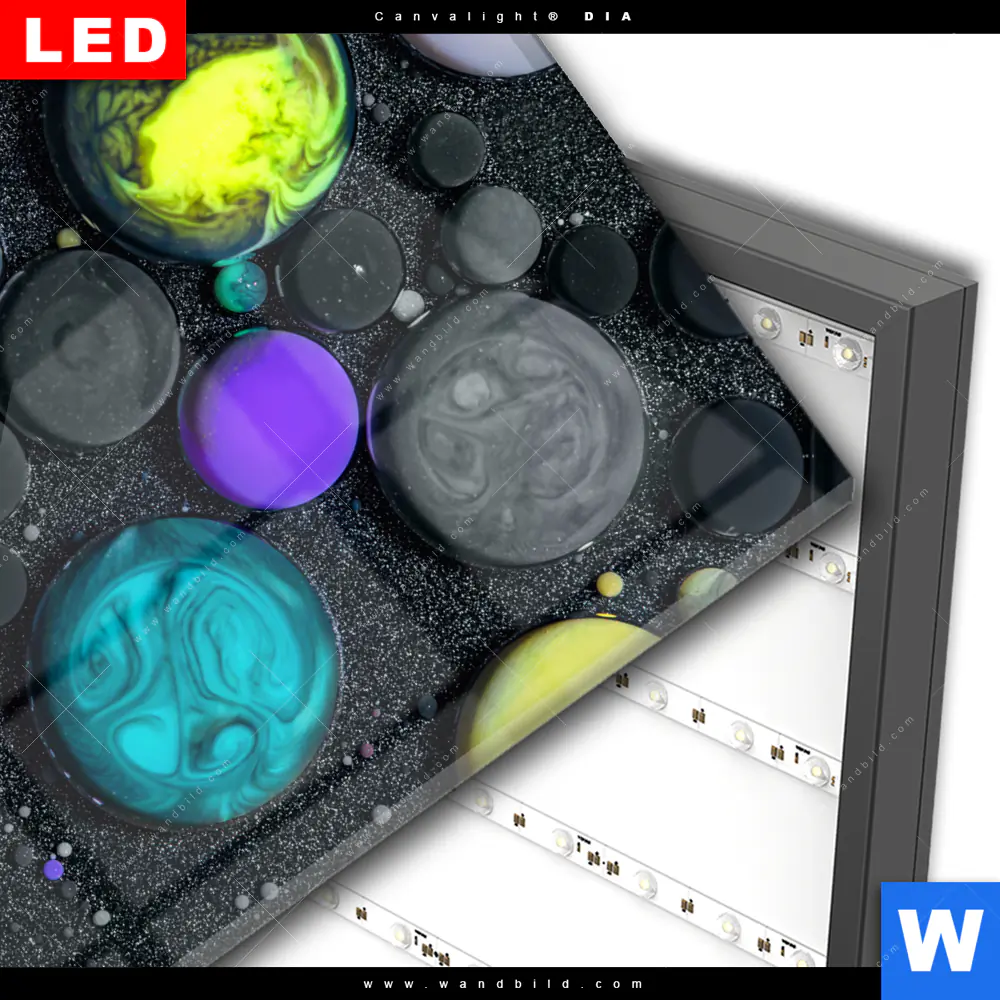 Wechselmotiv Acrylglas Canvalight® DIA | Fluid Art - Bubbless No.1 | Quadrat - Image 3