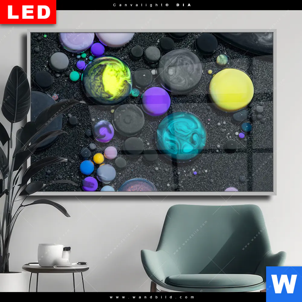 Wechselmotiv Acrylglas Canvalight® DIA | Fluid Art - Bubbless No.1 | Querformat