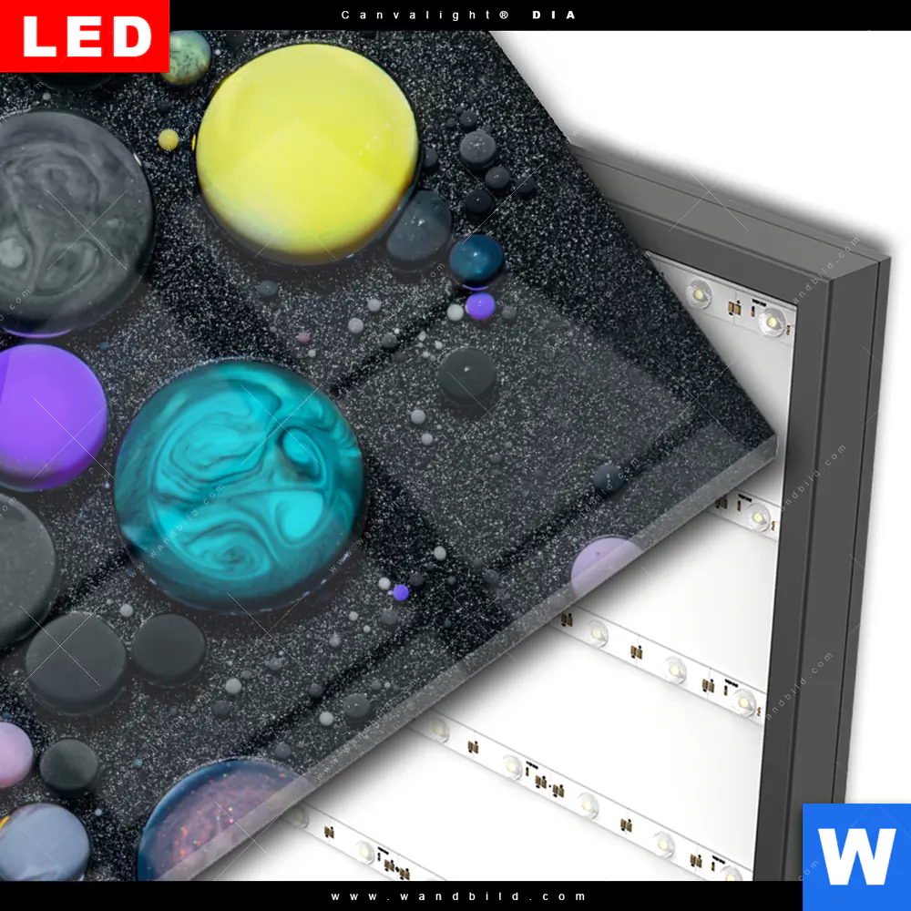 Wechselmotiv Acrylglas Canvalight® DIA | Fluid Art - Bubbless No.1 | Querformat - Image 3