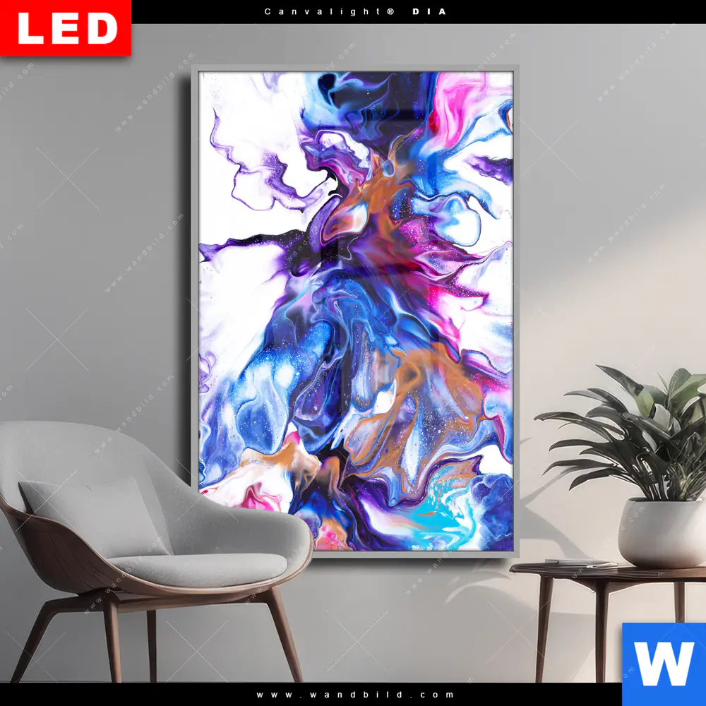 Wechselmotiv Acrylglas Canvalight® DIA | Fluid Art Floral | Hochformat