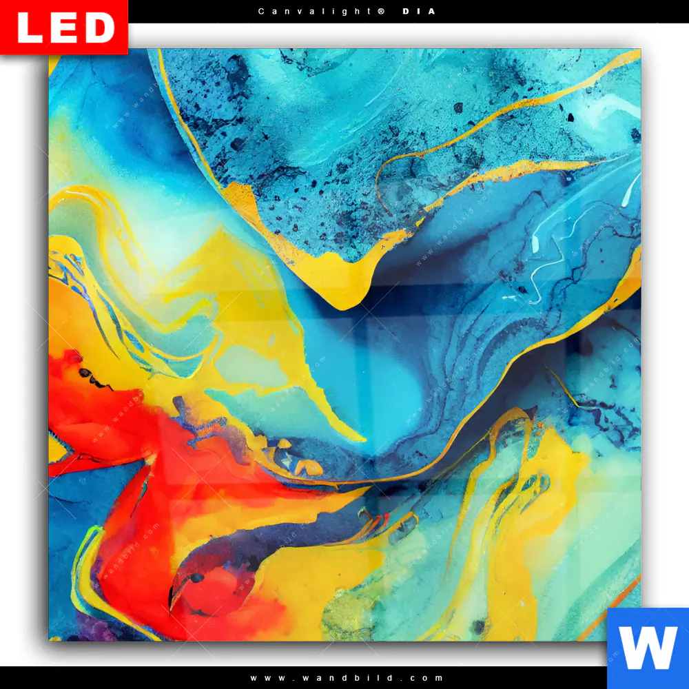 Wechselmotiv Acrylglas Canvalight® DIA | Fluid Art Floral No.2 | Quadrat - Image 2