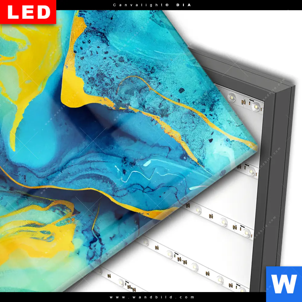 Wechselmotiv Acrylglas Canvalight® DIA | Fluid Art Floral No.2 | Quadrat - Image 3