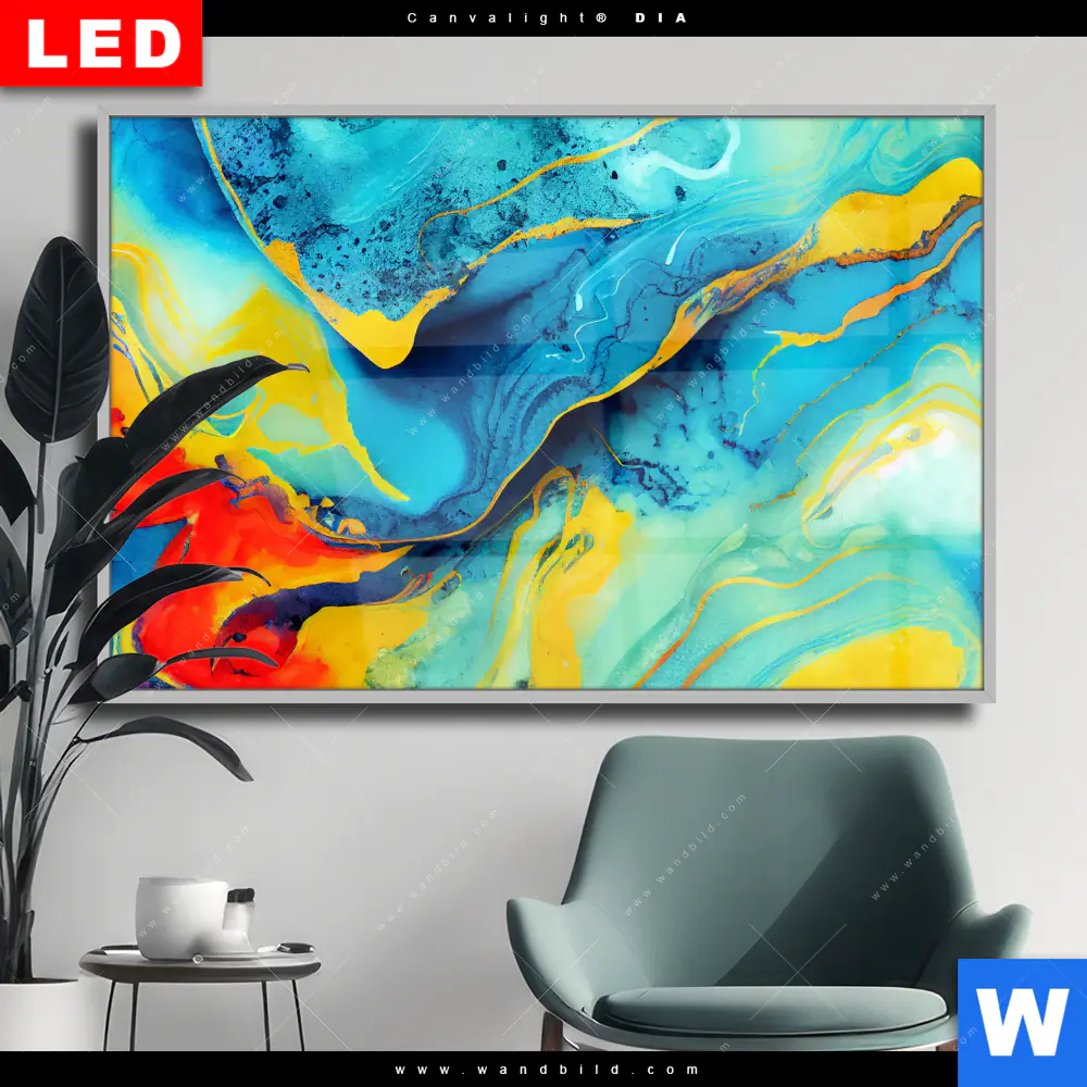 Wechselmotiv Acrylglas Canvalight® DIA | Fluid Art Floral No.2 | Querformat