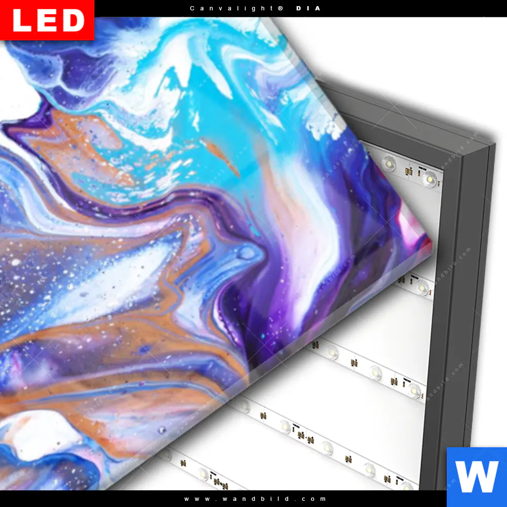 Wechselmotiv Acrylglas Canvalight® DIA | Fluid Art Floral | Panorama - Image 3