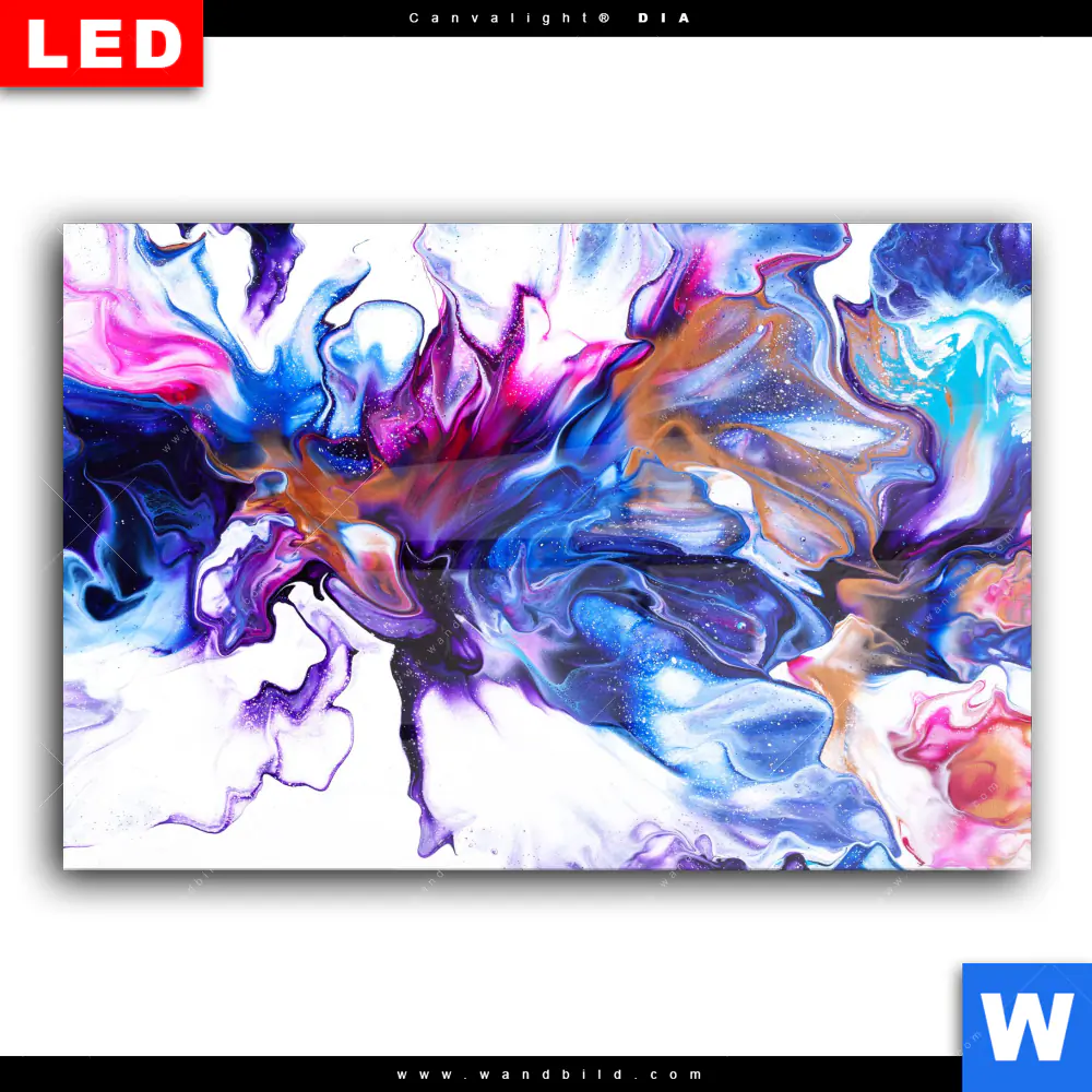 Wechselmotiv Acrylglas Canvalight® DIA | Fluid Art Floral | Querformat - Image 2