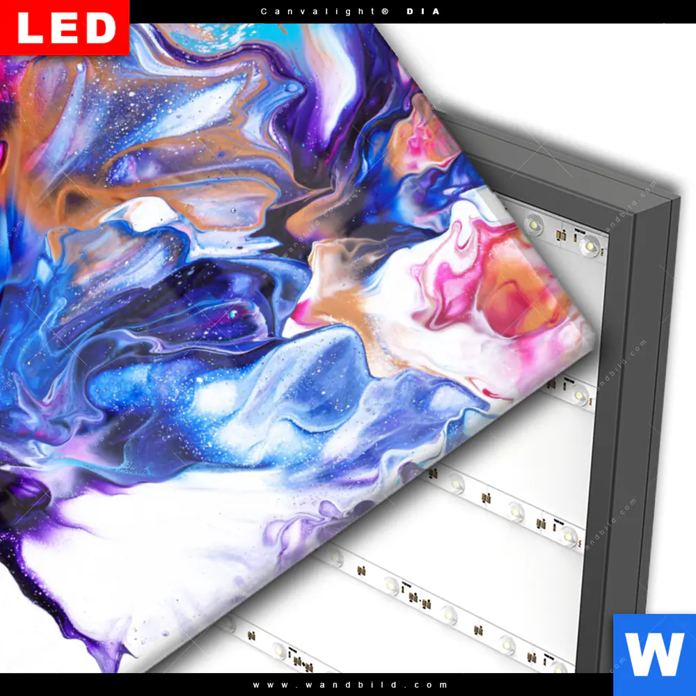 Wechselmotiv Acrylglas Canvalight® DIA | Fluid Art Floral | Querformat - Image 3