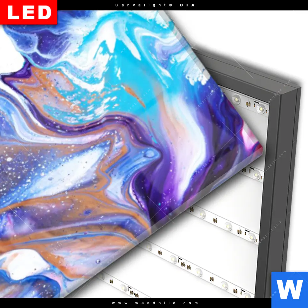 Wechselmotiv Acrylglas Canvalight® DIA | Fluid Art Floral | Schmal - Image 3