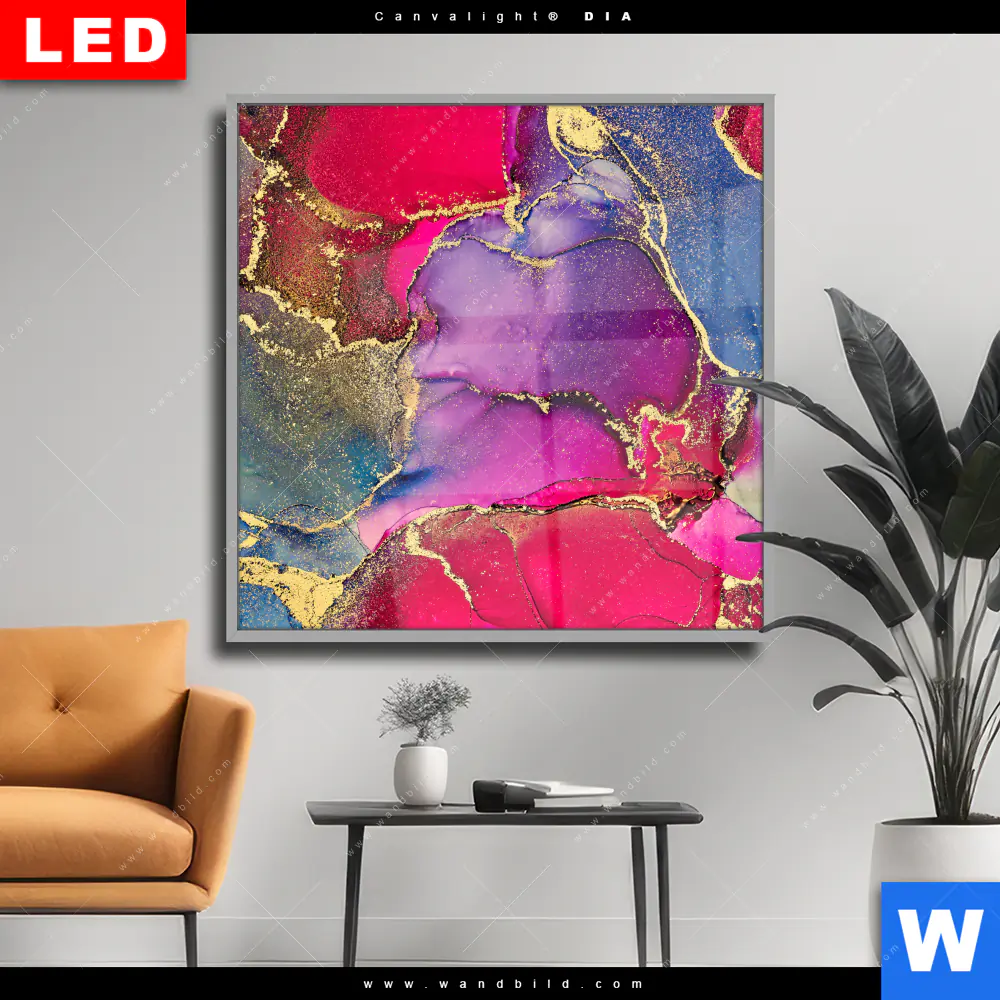 Wechselmotiv Acrylglas Canvalight® DIA | Fluid Art Frühlingszauber | Quadrat