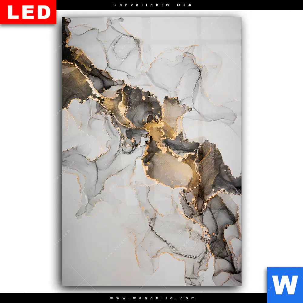 Wechselmotiv Acrylglas Canvalight® DIA | Fluid Art Gold | Hochformat - Image 2