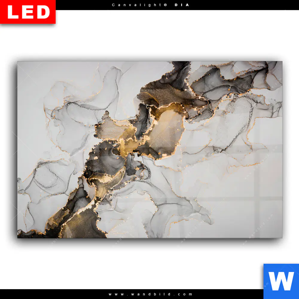 Wechselmotiv Acrylglas Canvalight® DIA | Fluid Art Gold | Querformat - Image 2
