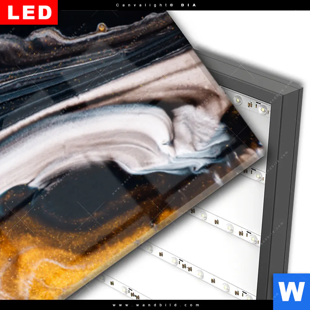 Wechselmotiv Acrylglas Canvalight® DIA | Fluid Art Goldrausch | Panorama - Image 3