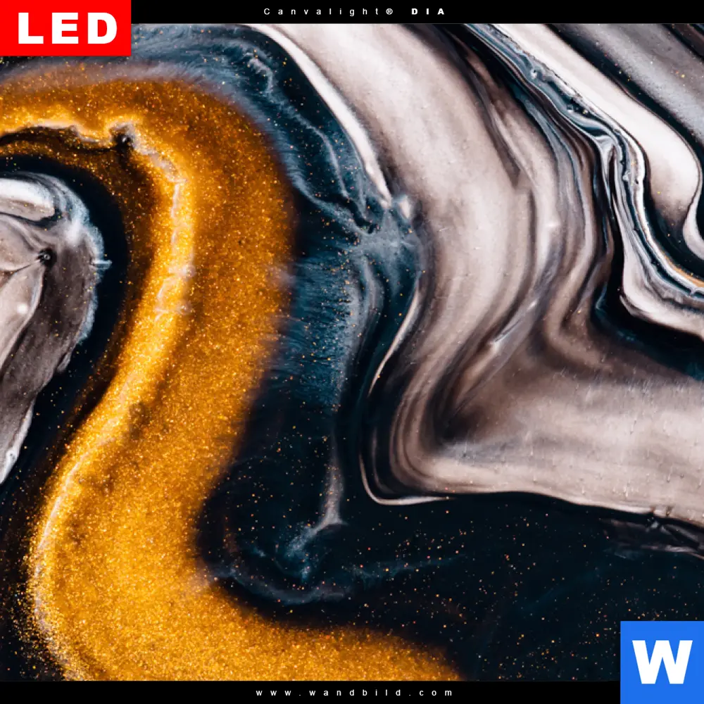 Wechselmotiv Acrylglas Canvalight® DIA | Fluid Art Goldrausch | Panorama - Image 4