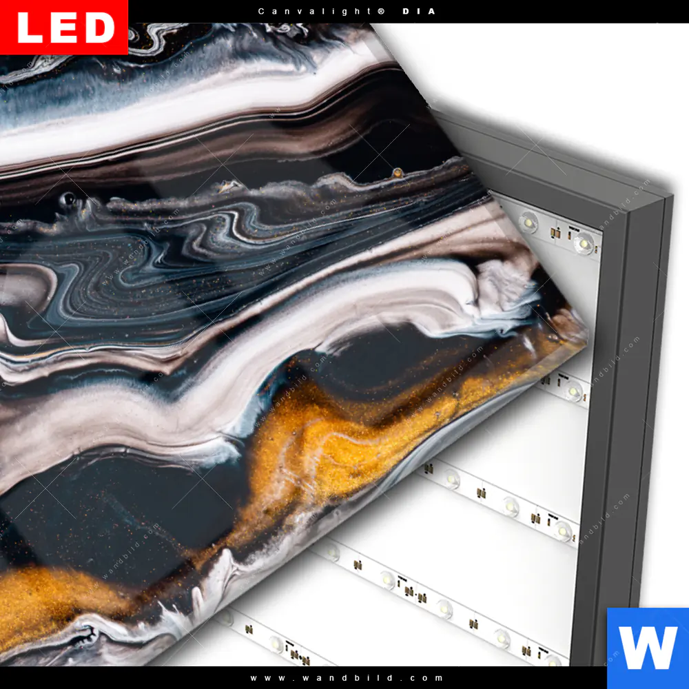 Wechselmotiv Acrylglas Canvalight® DIA | Fluid Art Goldrausch | Querformat - Image 3