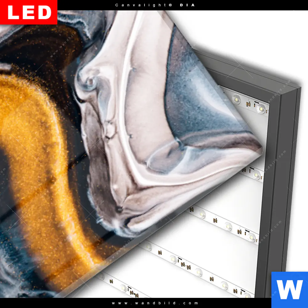 Wechselmotiv Acrylglas Canvalight® DIA | Fluid Art Goldrausch | Schmal - Image 3