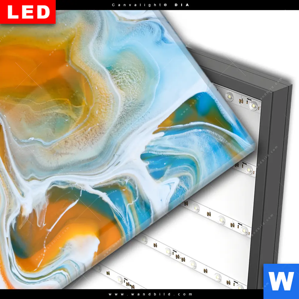 Wechselmotiv Acrylglas Canvalight® DIA | Fluid Art Lagune | Quadrat - Image 3